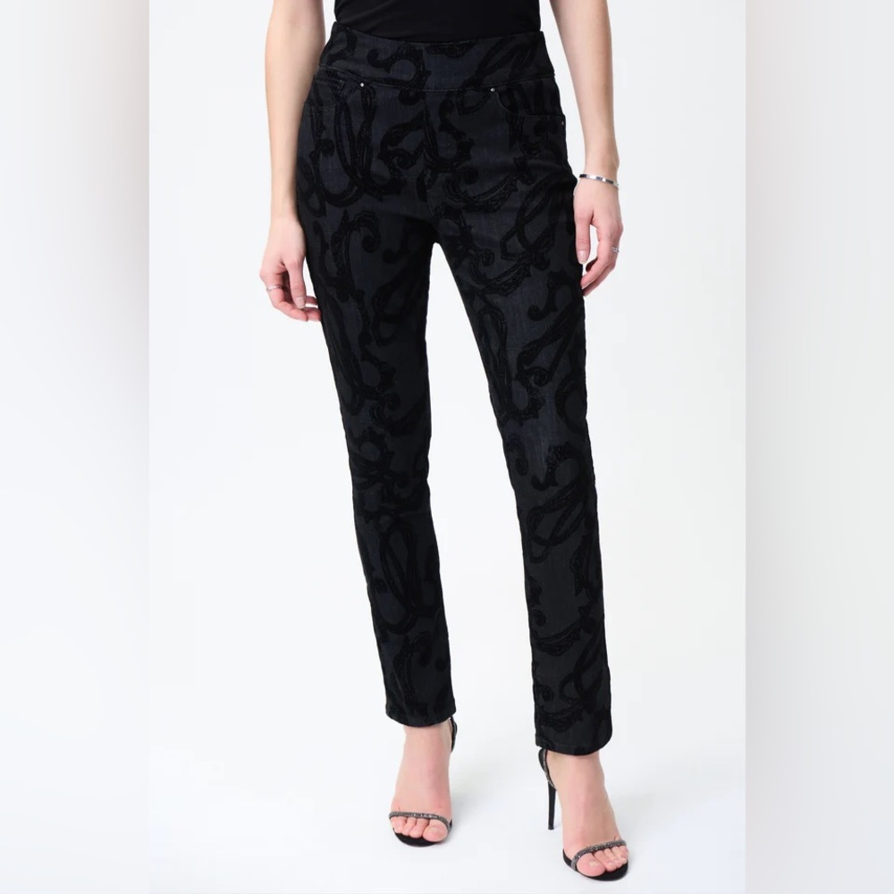 NWT🌸Joseph Ribkoff Black Cropped Jeans - Picture 8 of 17